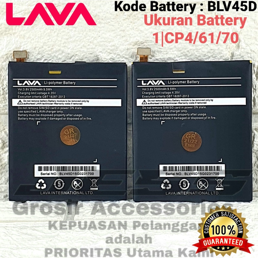 Baterai Battery LAVA Iris Pixel V2+ V2 Plus V2plus Model BLV45D ORIGINAL
