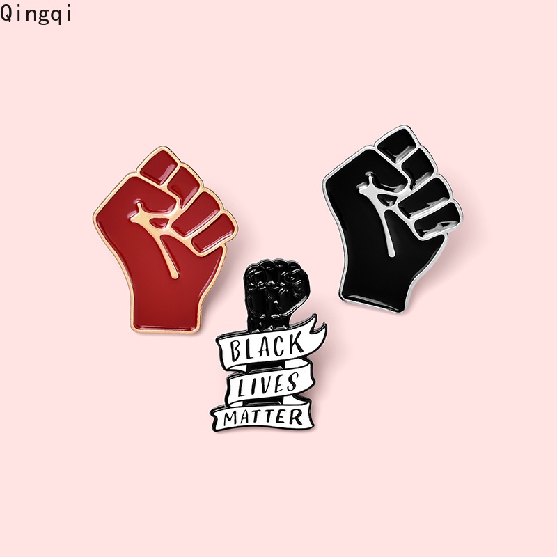 Bros Pin Enamel Desain Tinju Black Lives Matter Power Raised Justice Untuk Hadiah Teman