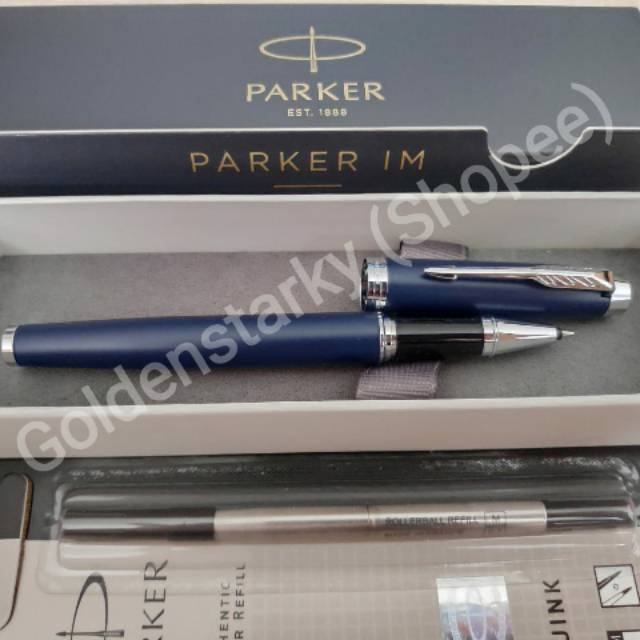 

Paket 1 Klik: 1pcs Parker IM Matte Blue CT Rollerball + 1pcs Refill Rollerball