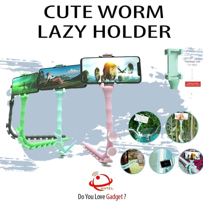 Lazypod Holder Cacing Lazy Gurita Fleksibel 360 Tripod Tik Tok Zoom HP holder mobil robot universal