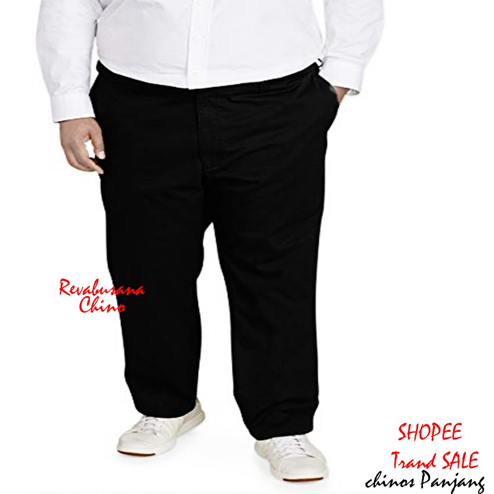 Celana Panjang Pria Chino Jumbo Reguler Bahan Katun Strecht Chinos Big Size 27 - 55