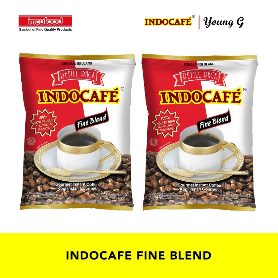 

Kopi Indocafe Fine Blend Arabica Robusta Tanpa Gula Refill Pack 100g