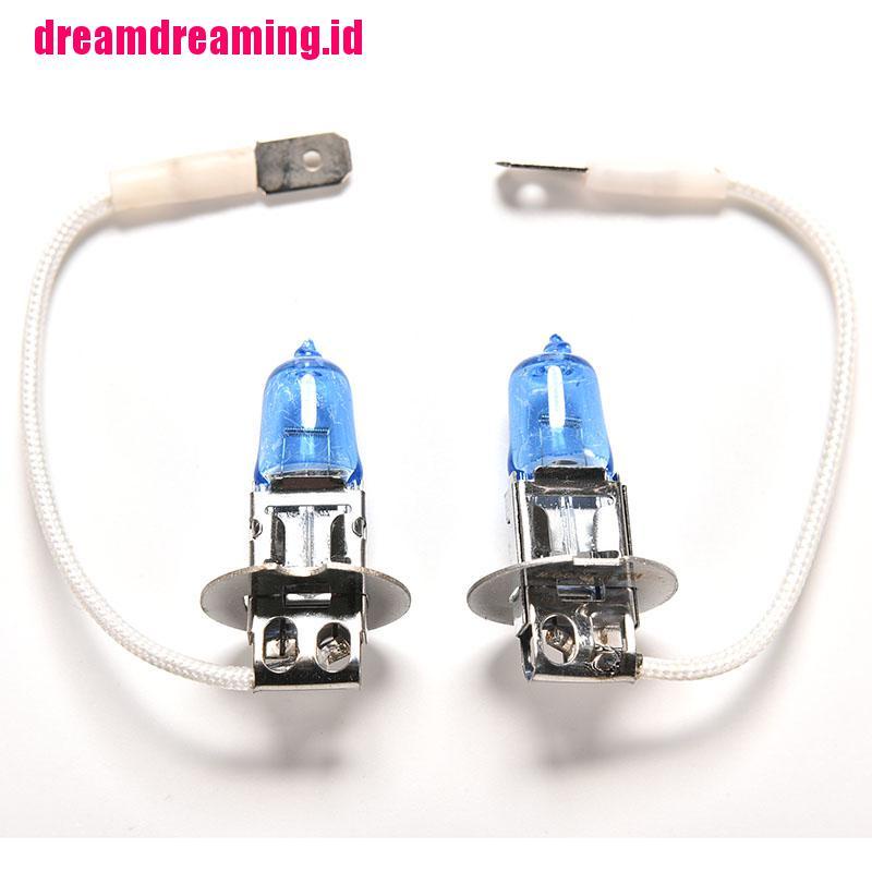 (dreamdreaming.id) 2pcs Lampu Kabut Depan Mobil Halogen LED H3 100W Super Putih