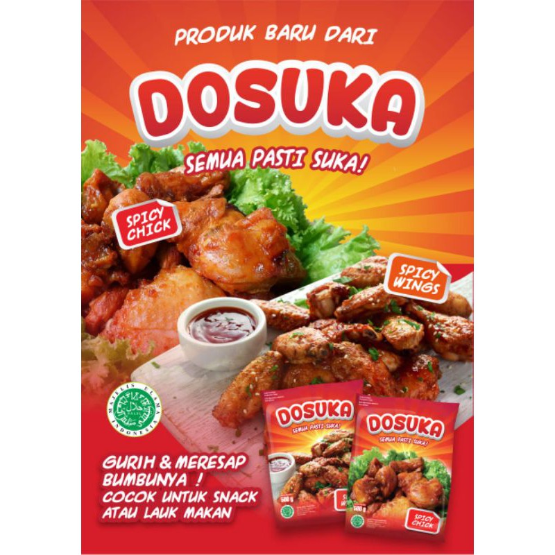 Dosuka Spicy Wings 500gram / Dosuka Spicy Chick / Sayap Ayam Pedas / Chicken Wing