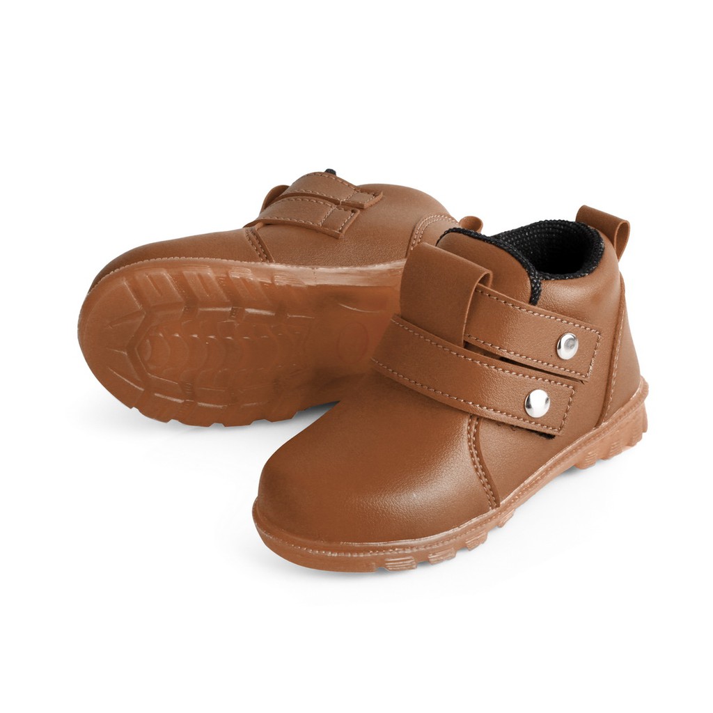 sepatu anak laki laki boots tinggi keren DT2 BROWN