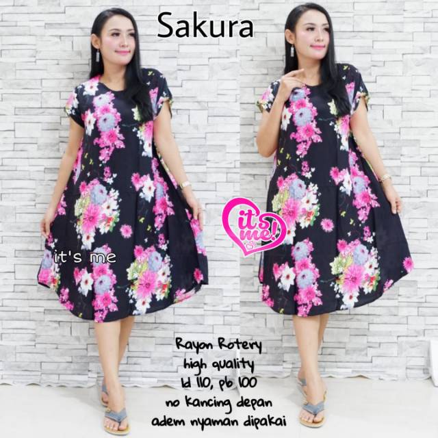 DASTER SAKURA/DASTER RAYON/DASTER ADEM MURAH BERKUALITAS/DASTER MOTIF BUNGA SAKURA