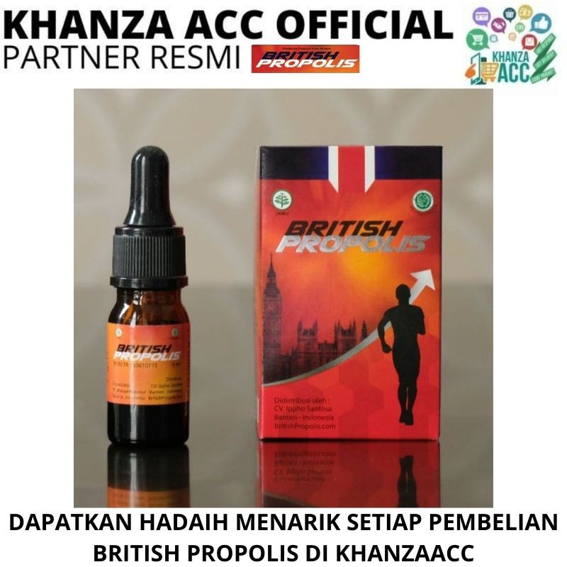 KHANZAACC British Propolis BP Vitamin Obat Herbal Suplemen Imun Tubuh 1 botol isi 6ml Original