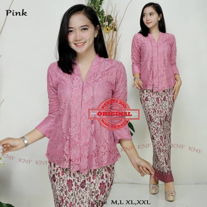 busana kebaya brokat floy batik instan