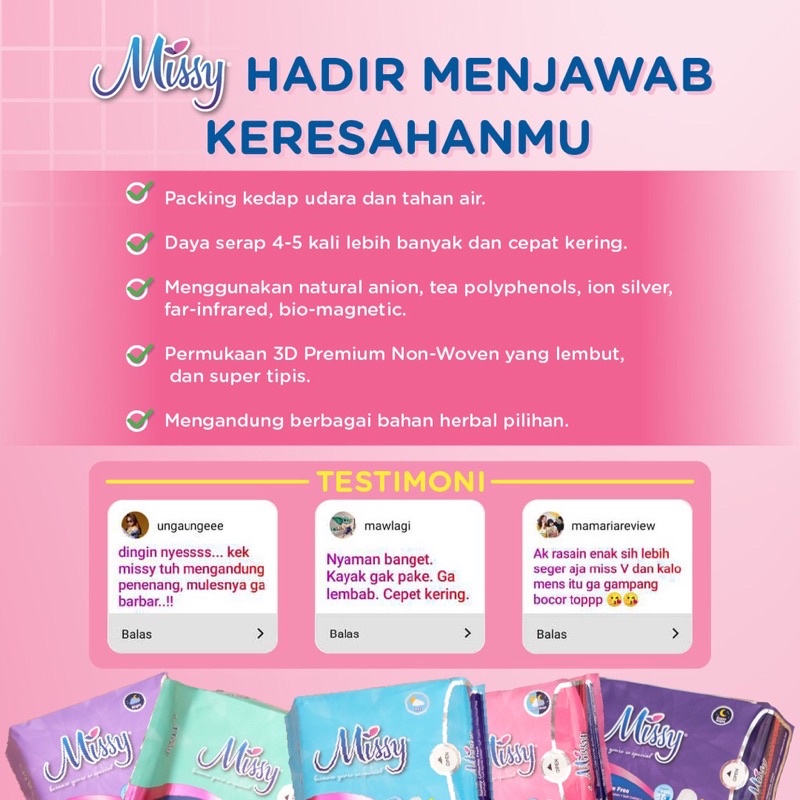 PROMO BELI 5 GRATIS MANICURE SET Missy Pembalut Kesehatan Mini Pantyliner Day Night Supernight