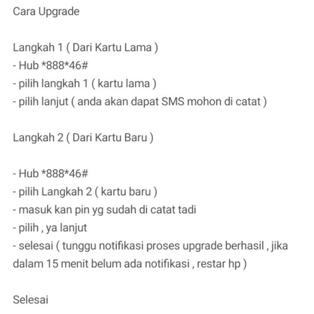 Kartu Perdana Upgrade 3G ke 4G Free 30GB / 15GB ( Telkomsel Simpati AS Loop )