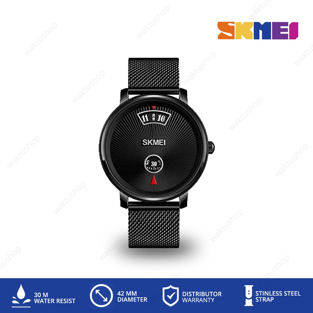 Jam Tangan Skmei 1490 Rantai / Kulit / Rantai Pasir Original Water Resistant