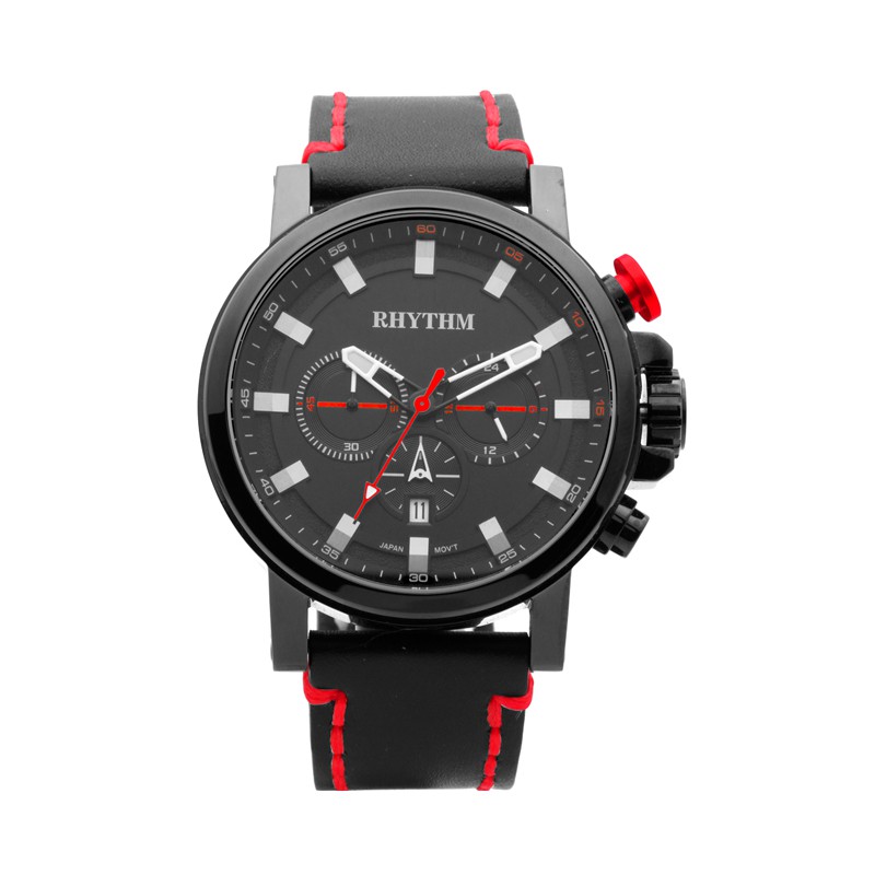 Rhythm SI1604L04 Chronograph Jam Tangan Pria Leather Strap