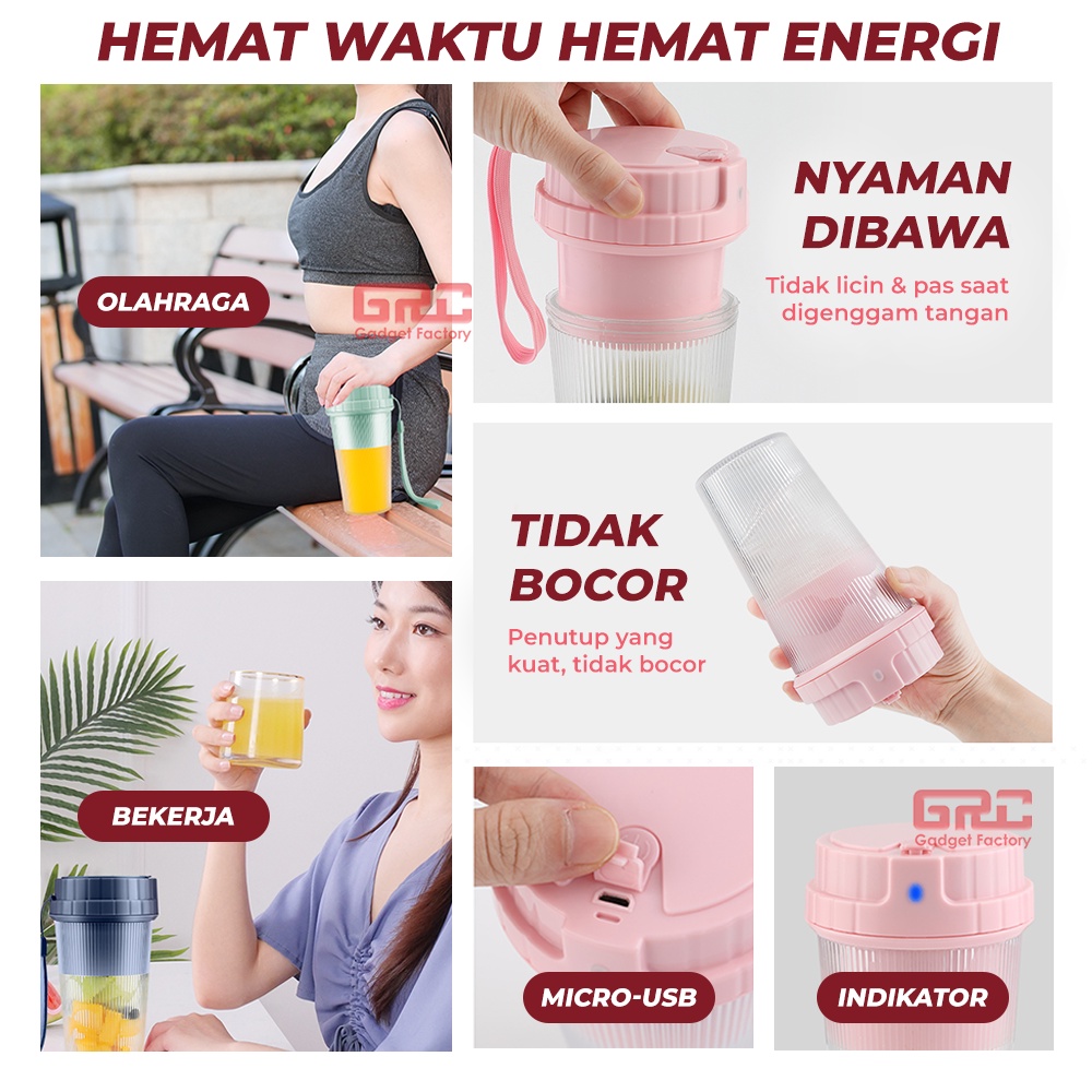 Portable Juicer Botol Minum Mini Blender Botol Juice 2in1 300ml