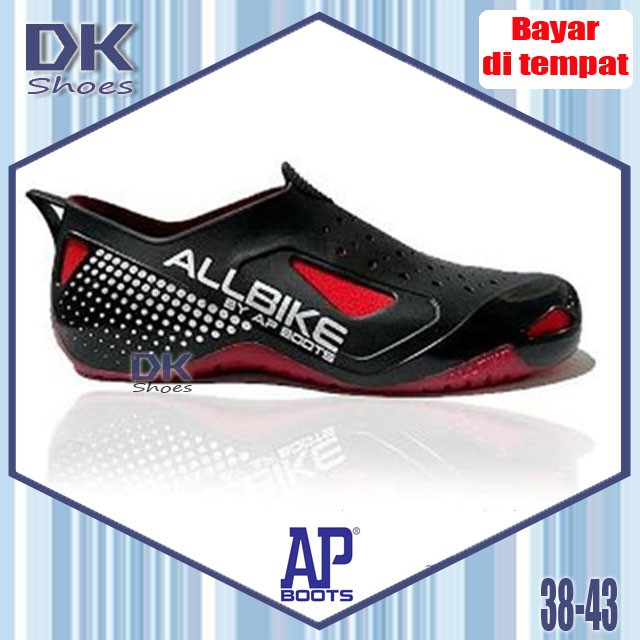 All Bike Merah 38-43 AP Boots / Sepatu Sepeda Motor Tahan Air / Sepatu Karet / Sepatu Biker