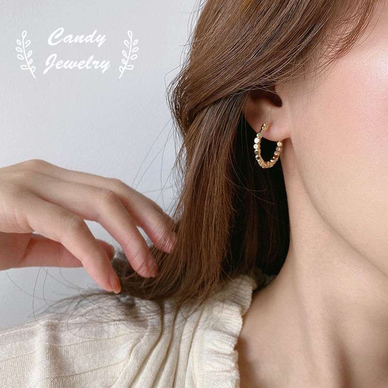 Anting Stud Bentuk Kotak Kecil Gaya Retro Hongkong Korea Untuk Wanita