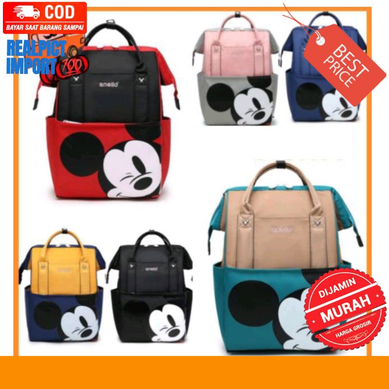 [[ RESTOCK ]] HS3238Q TAS RANSEL / TAS SEKOLAH /TAS DIAPERS BAYI ANELLO MICKEY KUALITAS TERBAIK