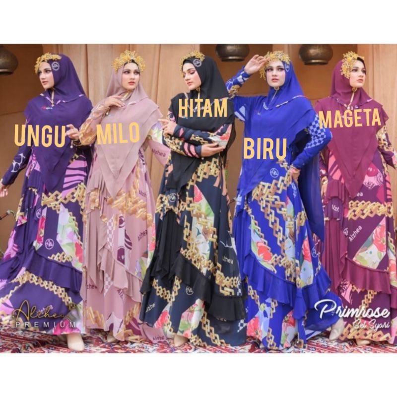 Fashion Wanita Muslimah Pakaian Wanita Dewasa /gamis set hijab ceruty babydoll -gamis alzhea ori /GA