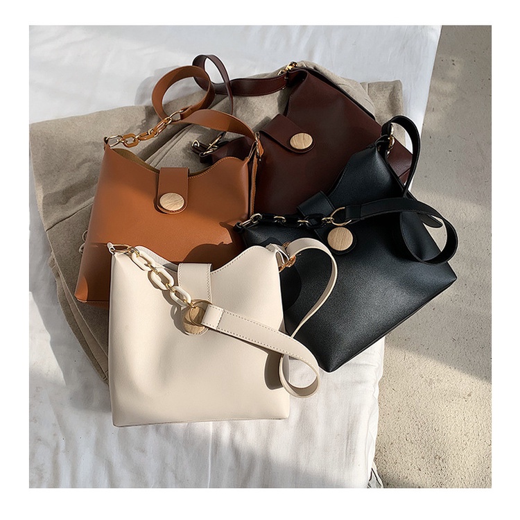 TB-26 tas selempang bahu PU leather retro fashion wanita import korea jepang