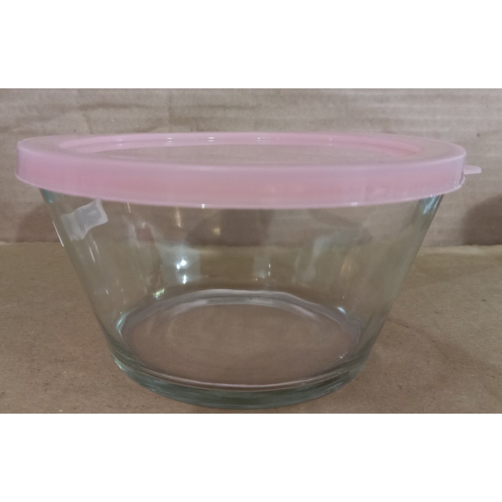 Mangkok Kaca Tutup Plastik / Mixing Bowl / Mangkok Kerucut