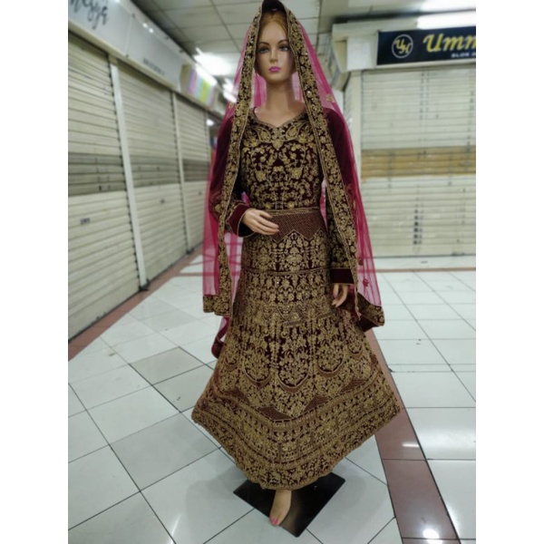 Lehengga India beludru  siap pakai/ lehengga india lengha lenggha lengga jodha muslim fashion sarung pengantin/baju India