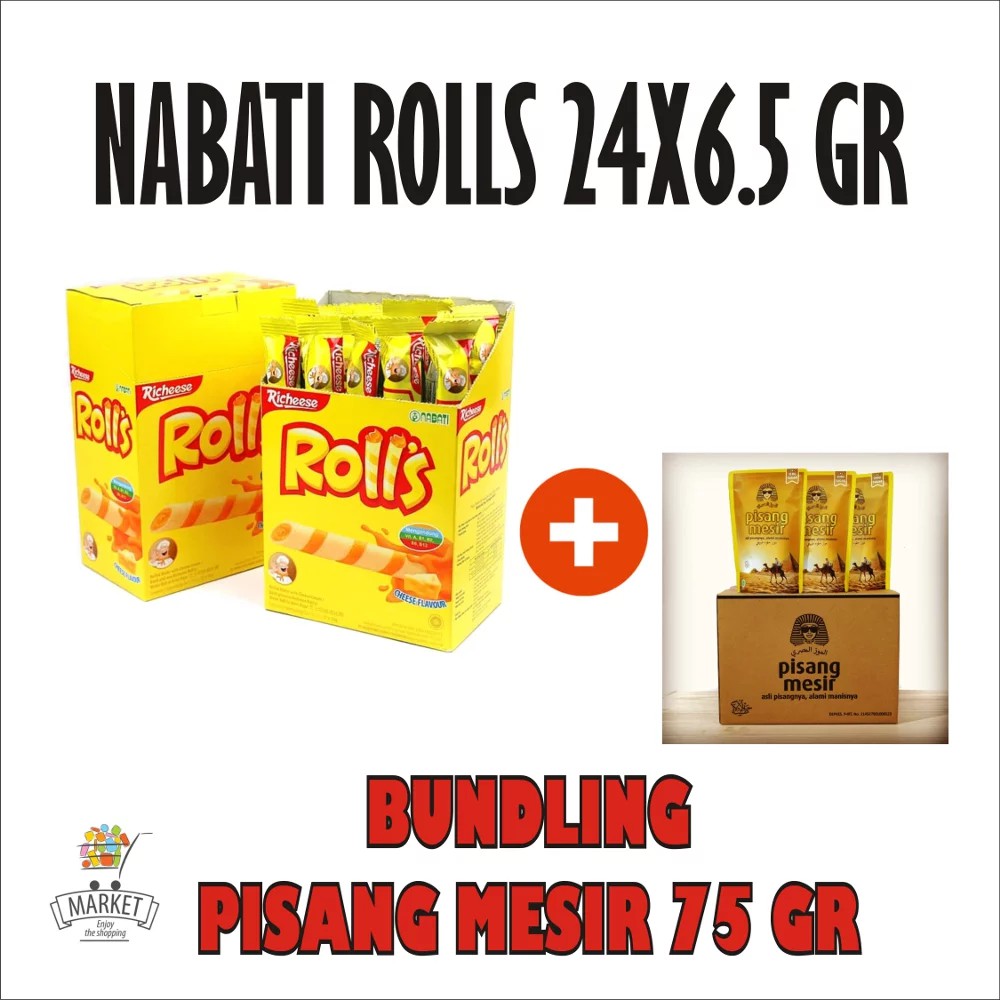 

Bundling Nabati Rolls 24x6-5 Gram Plus Pisang Mesir 75 Gram