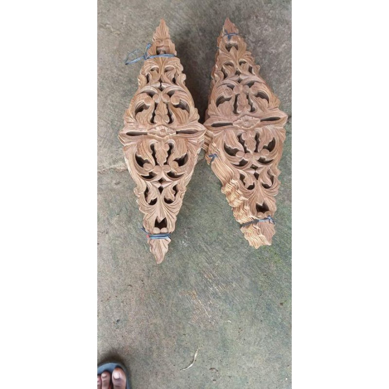tempel ukir kayu jati jepara 4 biji
