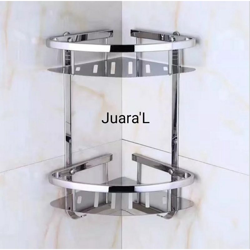 Corner Rack. Corner Shelf. Rak Sudut. Tempat Sabun Siku. Rak Shampo Sudut