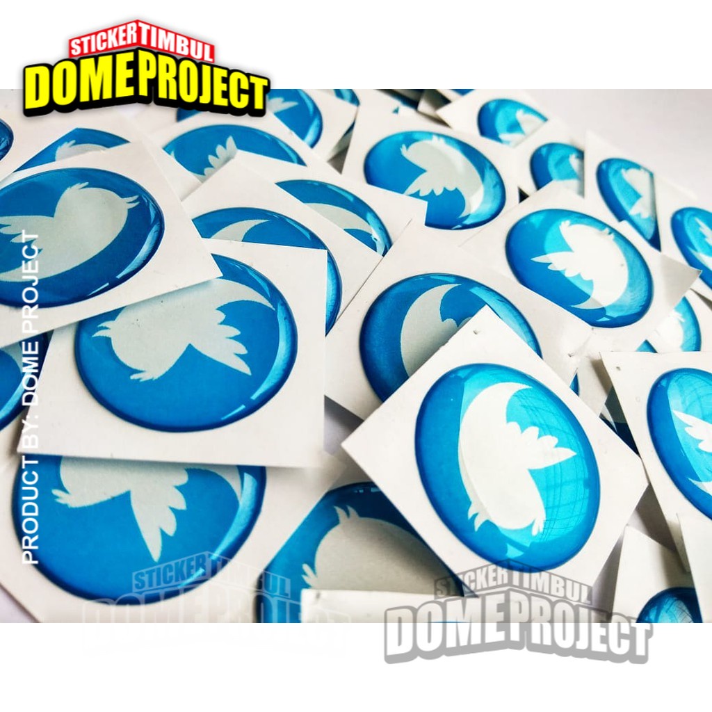 STIKER TIMBUL EMBLEM LAPTOP PC KOMPUTER 3D LOGO TWITTER STICKER AKSESORIS AESTHETIC KEREN