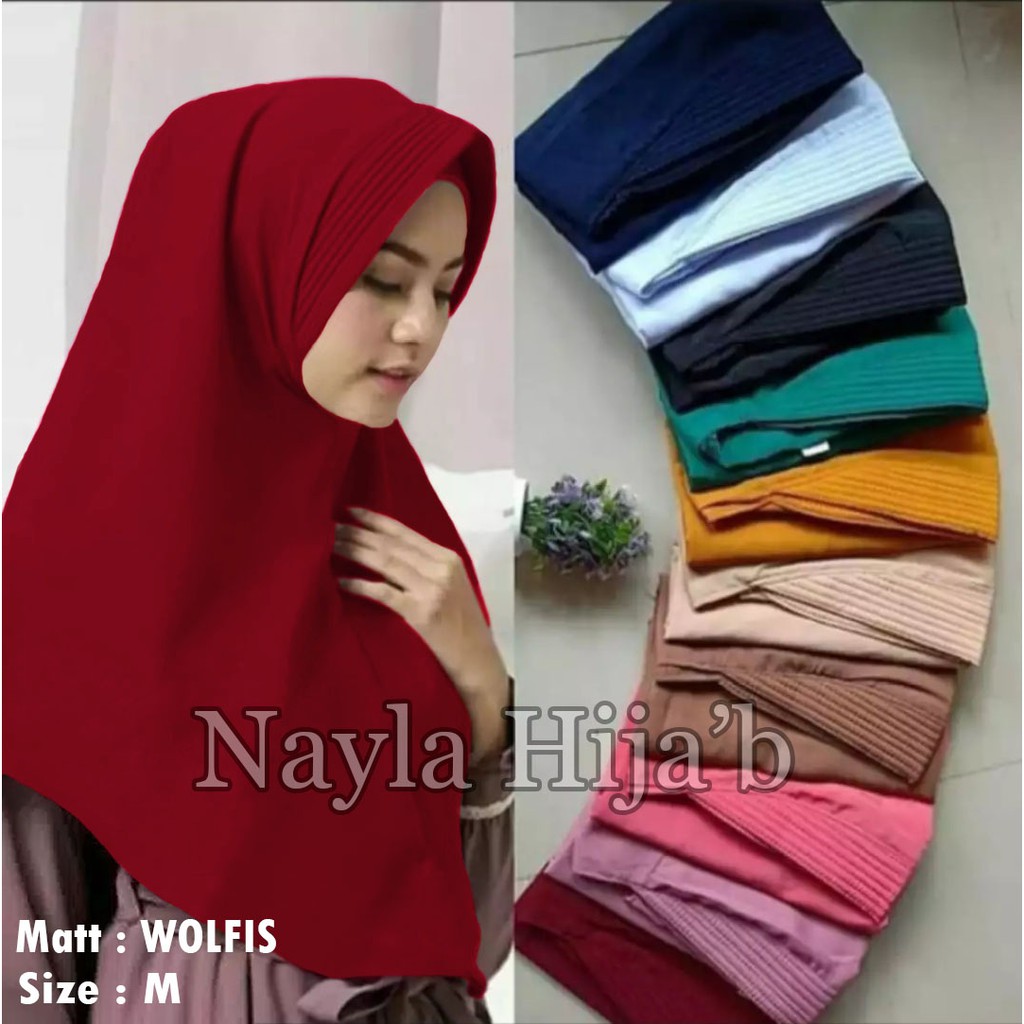 PROMO KHIMAR WOLFIS Bergo Wolfis Jilbab Simpel Pet Antem Wolfis Kerudung Bergo Murah Nayla Hijab