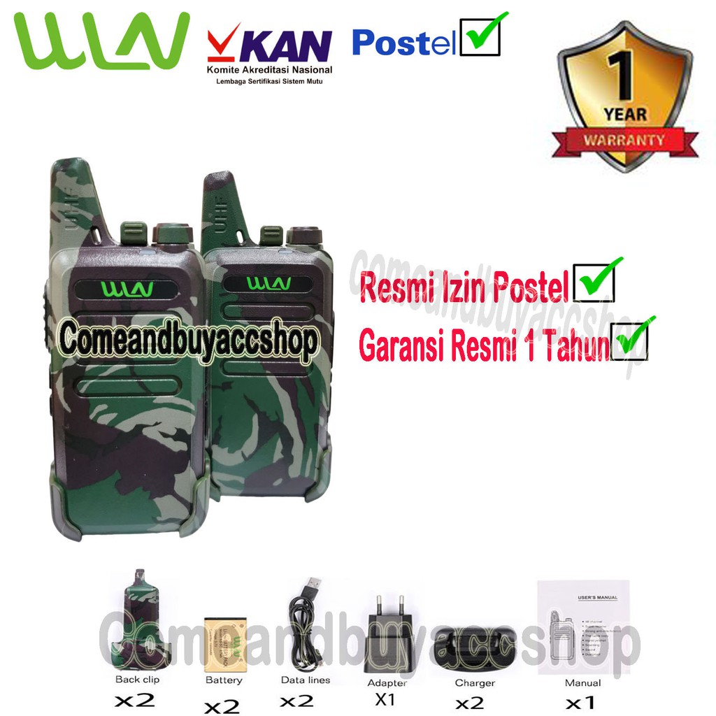 Walkie Talkie HT WLN Two-Way Radio KD - C1 (isi 2pcs) - Warna Loreng