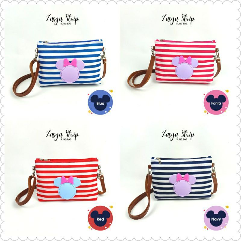 zasya stripe Sling bag/Tas wanita/Tas Handphone