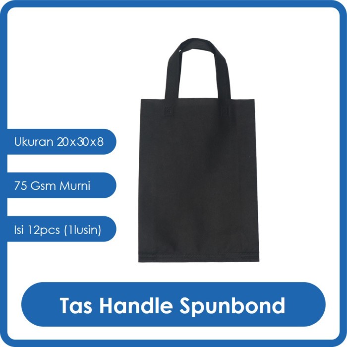 

NEW GOODIE BAG SPUNBOND HANDLE 20x30 / Tas Belanja Murah (Hitam)