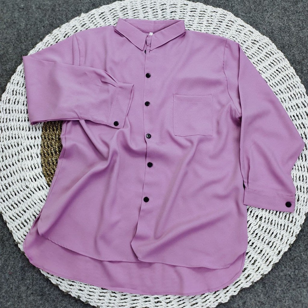 BAJU LD150 KEMEJA ATASAN WANITA JUMBO OVERSIZE BIG SIZE LENGAN PANJANG MUAT SAMPE BB 100KG++ COD