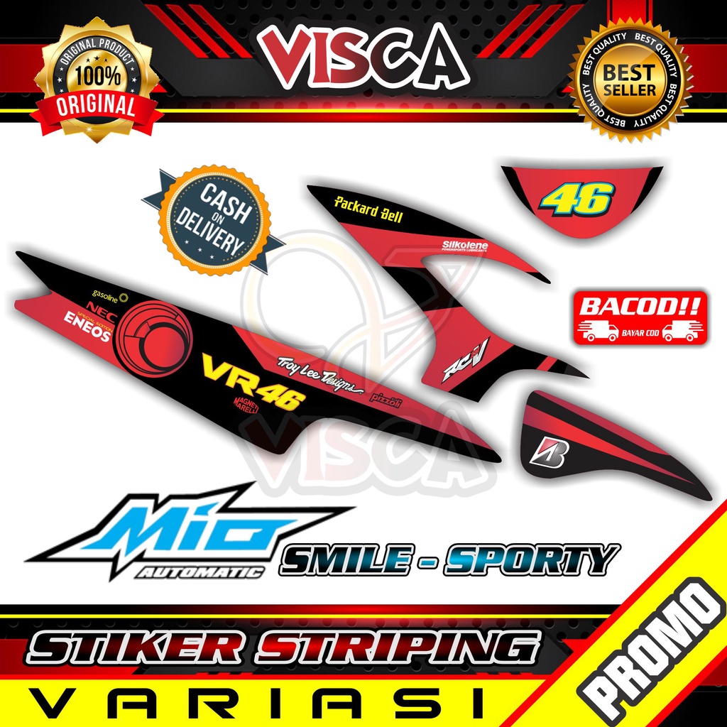 Striping Mio Sporty/Smile - Stiker Sticker Striping Variasi Lis Mio Sporty/Smile - Striping Hologram