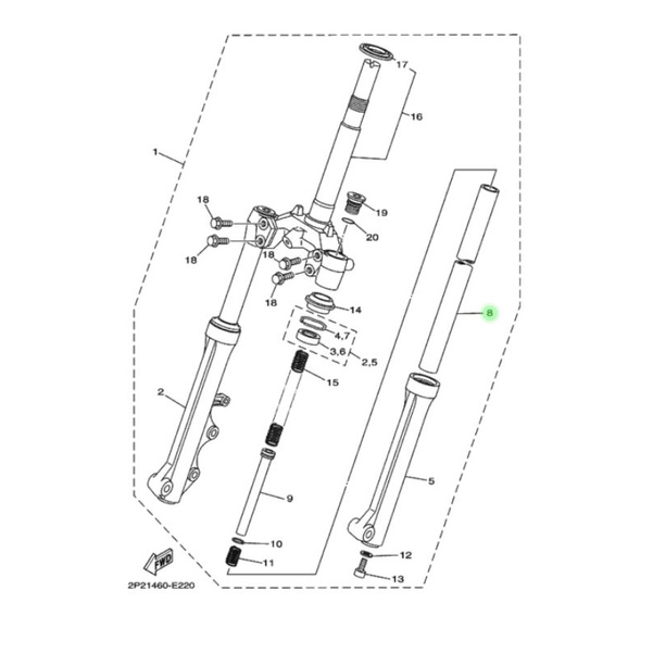 AS SHOCK SHOK DEPAN JUPITER Z BURHAN VEGA R NEW ASLI ORI YAMAHA 2P2 F3110 00