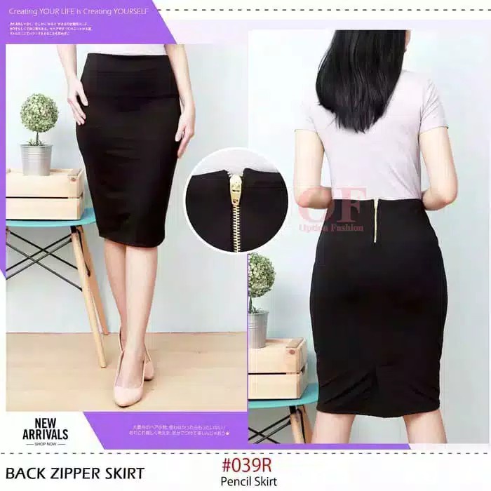 (BAYAR DI TEMPAT) ZARAA Pencil Skirt BAHAN TEBAL / Pensil Skirt Belahan Belakang / Rok Pensil / Rok Midi Wanita / Rok Wanita