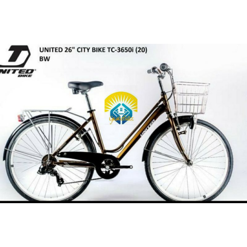 Sepeda keranjang dewasa UNITED TC 3650i Alloy Shimano 7 speed  26 inch