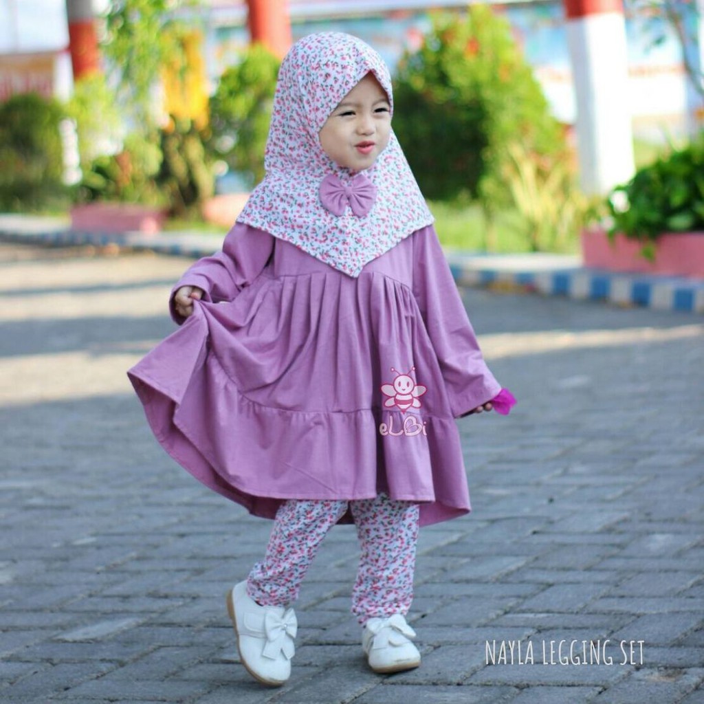 Baju Muslim Anak Perempuan - Setelan Baju Anak Perempuan - Baju Anak Perempuan Muslim - Nayla Set