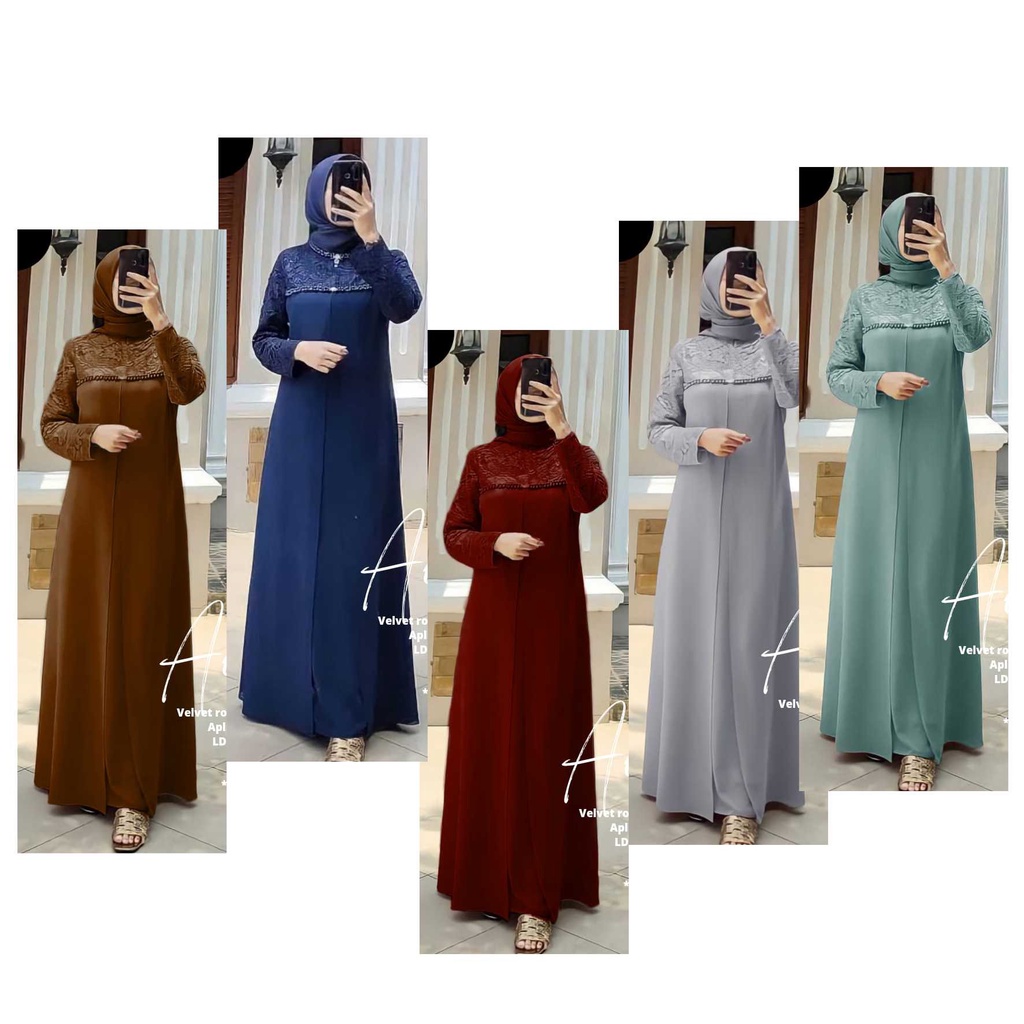 Gamis Terbaru 2022 ( Aulia Dress Kondangan, dress maxmara gaun silk full payet outfit bridesmaid ste