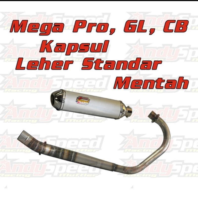 KNALPOT RACING MEGAPRO GL CB  STANDAR MENTAH MODEL KAPSUL ANDY SPEED SURABAYA