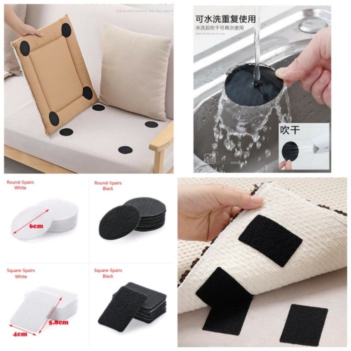 antiskid pad sofa cushion isi 10 pasang hitam