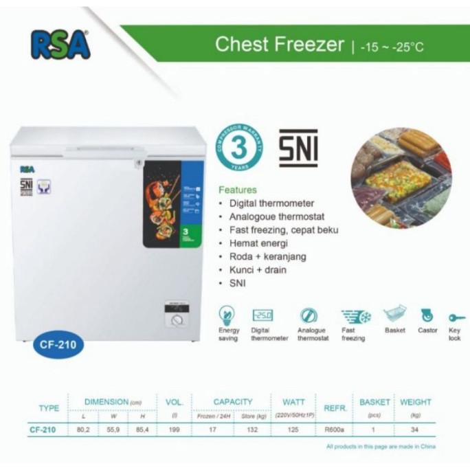 CHEST FREEZER RSA CF 210 FREEZER BOX