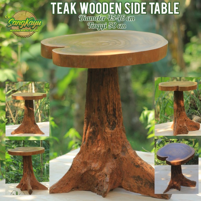 Meja kayu jati unik amazing teak wood wooden table Coffee table side