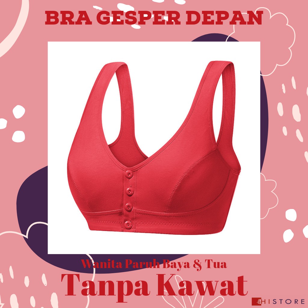 [HI] Bra Seamless Push Up Nirkabel Gesper Depan Wanita Paruh Baya dan Tua 2078