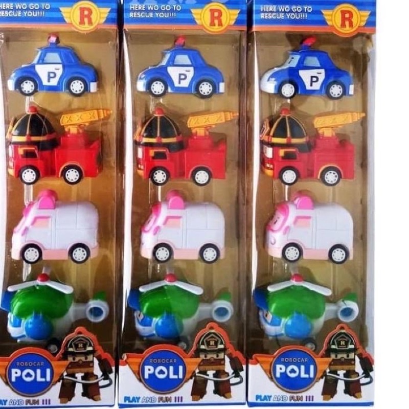 Mainan Mobil Robocar Polii Set Mini Robocar isi 4pcs