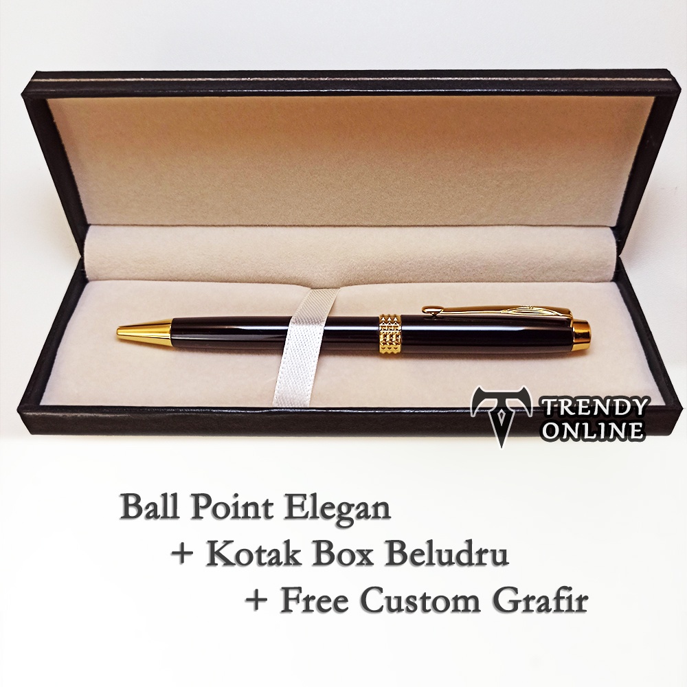 

Pulpen Elegan FREE GRAFIR Custom Cetak Nama dan Box Exclusif, Pen Elegan Ball point, Bolpoin Hitam Klip Emas