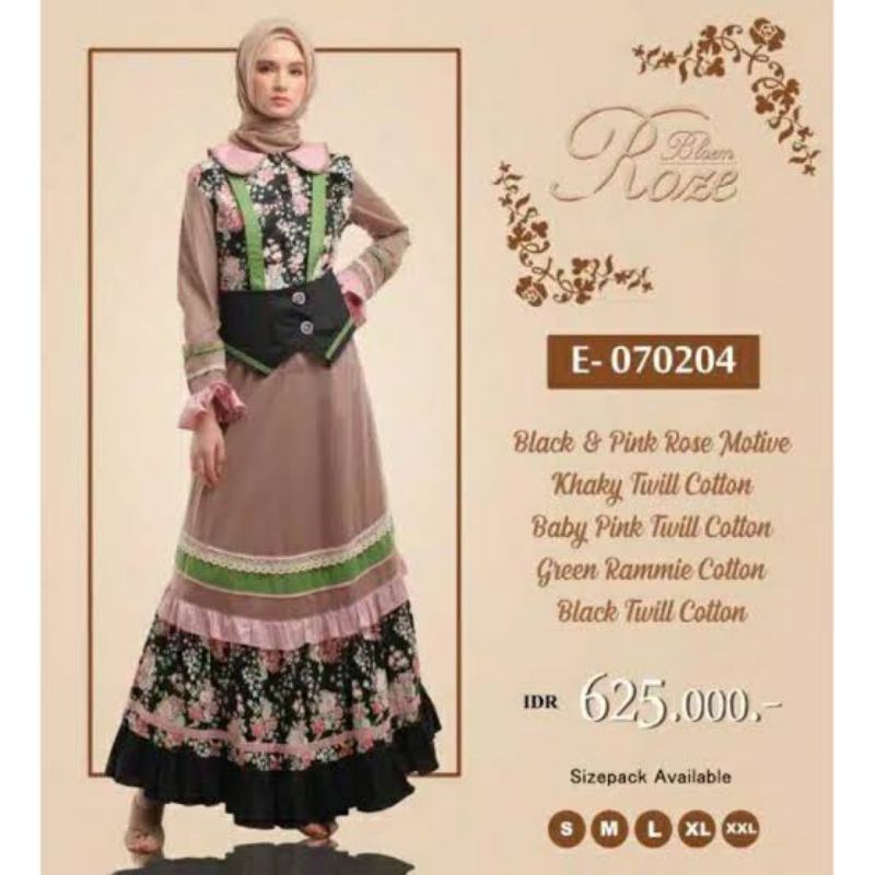 gamis Esme Fashion gamis wanita lengan panjang katun busui