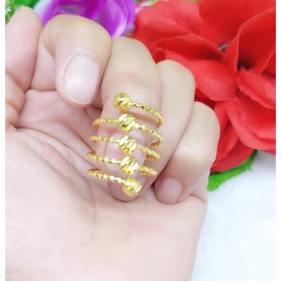 Cincin Xuping Biji Bola Lapis Emas 24k Perhiasan Fashion A,B