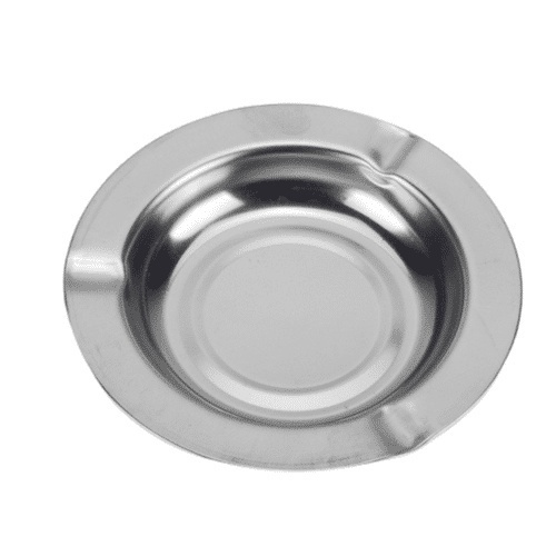 ANG ASBAK TEMPAT ROKOK BAHAN STAINLESS STEEL BULAT 12CM
