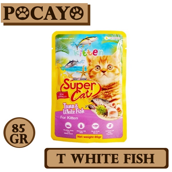 Super Cat Pouch Kitten Tuna White Fish 85gr